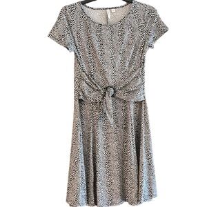 Tacera Black and White Patterned Dress